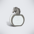 Mayyas bottle with silver horse-head cap and white panel, 80 ml Mayyas perfume for men