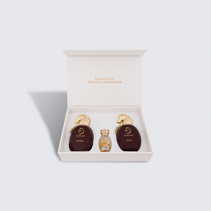 Mohra perfume gift set with bottle and white box packaging, 50 ml Arabic perfume for women from Ramasat